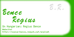 bence regius business card